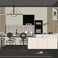 Modern Restaurant Interior Design With Open Concept Wooden Accents Bar Counter And White Cabinets