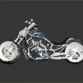 Sleek Chrome Modern Motorcycle With Muscular Body And Engine Details On Reflective Surface