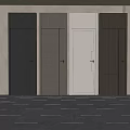 Modern Interior Hinged Doors In Dark Black Light Gray White And Dark Brown