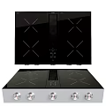 Range hood integrated stove 3d model