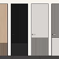 Modern Hinged Doors With Wooden Black White And Textured Panel Surface Designs 3d model