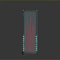 Cartoon Style Futuristic Tower With Red Wavy Structure And Blue Accent Lights
