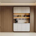 Modern Restaurant Interior Design With Open Layout Wooden Cabinets Island Counter And Coffee Appliances