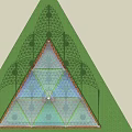 Modern Pavilion Triangle Grid Structure Landscape Pavilion 3d model