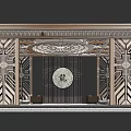Traditional Chinese Style Lobby Entrance With Dragon Character Symmetric Decorative Pillars And Carved Ceiling