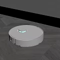 Smart Robot Vacuum Cleaner Cleaning Modern Wooden Floor Near Window With Grass View