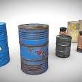 Industrial Equipment Rustic Metal Drums and Storage Barrels for Industrial Use