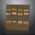 Bakery Bread Display Cabinet With Metal Frame And Multiple Storage Shelves