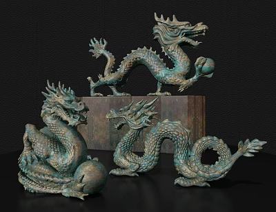 Bronze Dragon Metal Ornaments Dragon 3d model Bronze Dragon Metal Ornaments Dragon 3d model