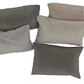 Soft Neutral Toned Decorative Pillows In Gray And Beige Textured Fabric