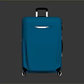 Stylish Blue Suitcase With Telescopic Handle Rolling Wheels And Hard Shell Textured Surface 3d model