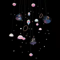 Colorful Decorative Hanging Celestial Ornaments With Planets Stars And Hoops