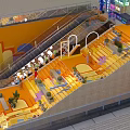 Vibrant Stairs In Bright Public Space With Colorful Steps Plants People And Escalator