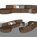 Nordic shaped sofa multi-person sofa leisure sofa reading sofa pillow sofa 3d model
