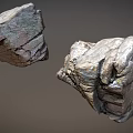Two Natural Rough Textured Stone Blocks With Decorative Building Material Features