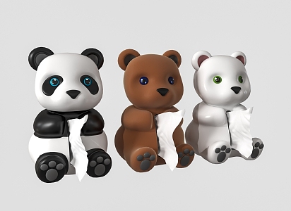 Panda tissue box 3d model