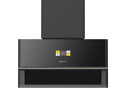 Robam Black Range Hood Modern Efficient Kitchen Appliance With Stylish Design 3d model