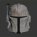 Worn Metal Helmet With Silver Red Finish And Top Antenna 3D Render