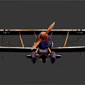 Vibrant Space Themed Biplane With Colorful Intricate Patterns And Structural Details