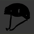 Black Protective Helmet With Modern Ergonomic Design Adjustable Straps And Chin Strap