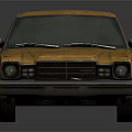 Rusty Old Vintage Car Body With Blue Windows And Black Tires