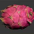 Fresh Ripe Pink Dragon Fruit Close Up On Black Background With Reflection