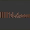 Red Dominoes in Circular Arrangement Showing Falling Sequence as Household Items