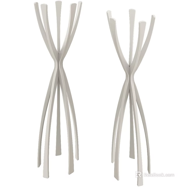 Elegant Modern Clothes Hanger With Sleek Metal Curved Lines And Stylish Design 3d model 