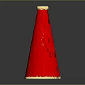 Red Conical Commercial Equipment With Gold Rim And Handle Design
