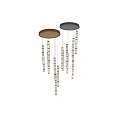 Modern Artistic Chandelier with Multiple Vertical Hanging Cylindrical Elements and Gold Accents
