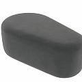 Modern Grey Fabric Sofa Stool With Curved Design And Soft Padding For Living Room
