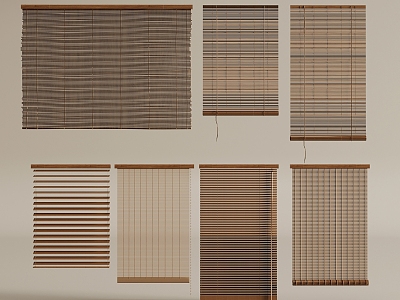 New Chinese-style Bamboo Curtain 3d model