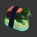 Playful Cat Shaped Sushi Design With Salmon Topping And White Rice