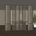 Filament art glass partition Middle style folding screen partition 3d model