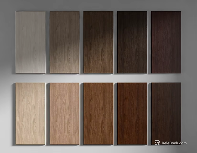 Different Wood Grain Wall Panels In Various Natural Shades For Home Decor 3d model 