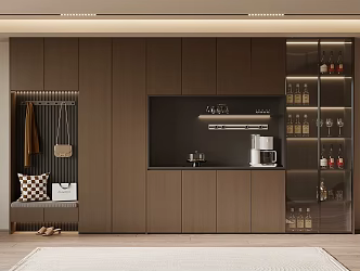 Wine Cabinet Italian Minimalist Wine Cabinet Sideboard Shoe Cabinet 3d model