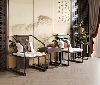 Chinese Style Leisure Chair Single Chair Armchair Tea Chair Book Chair 3d model
