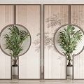 New Chinese Style Screen Partition Bamboo Painting Screen Partition 3d model