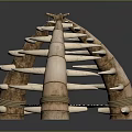 Primitive Decorative Structure Made With Bone Elements Leopard Print And Ropes