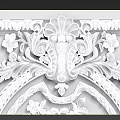 Intricate Carved Design Featuring Vase With Flowers And Circular Ornamental Frame
