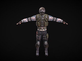 Soldier Military Biochemical Soldier Warrior Game Role 3d model