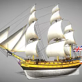 European Sailing Classical Sailing Warship 3d model
