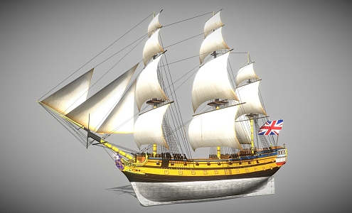 European Sailing Classical Sailing Warship 3d model