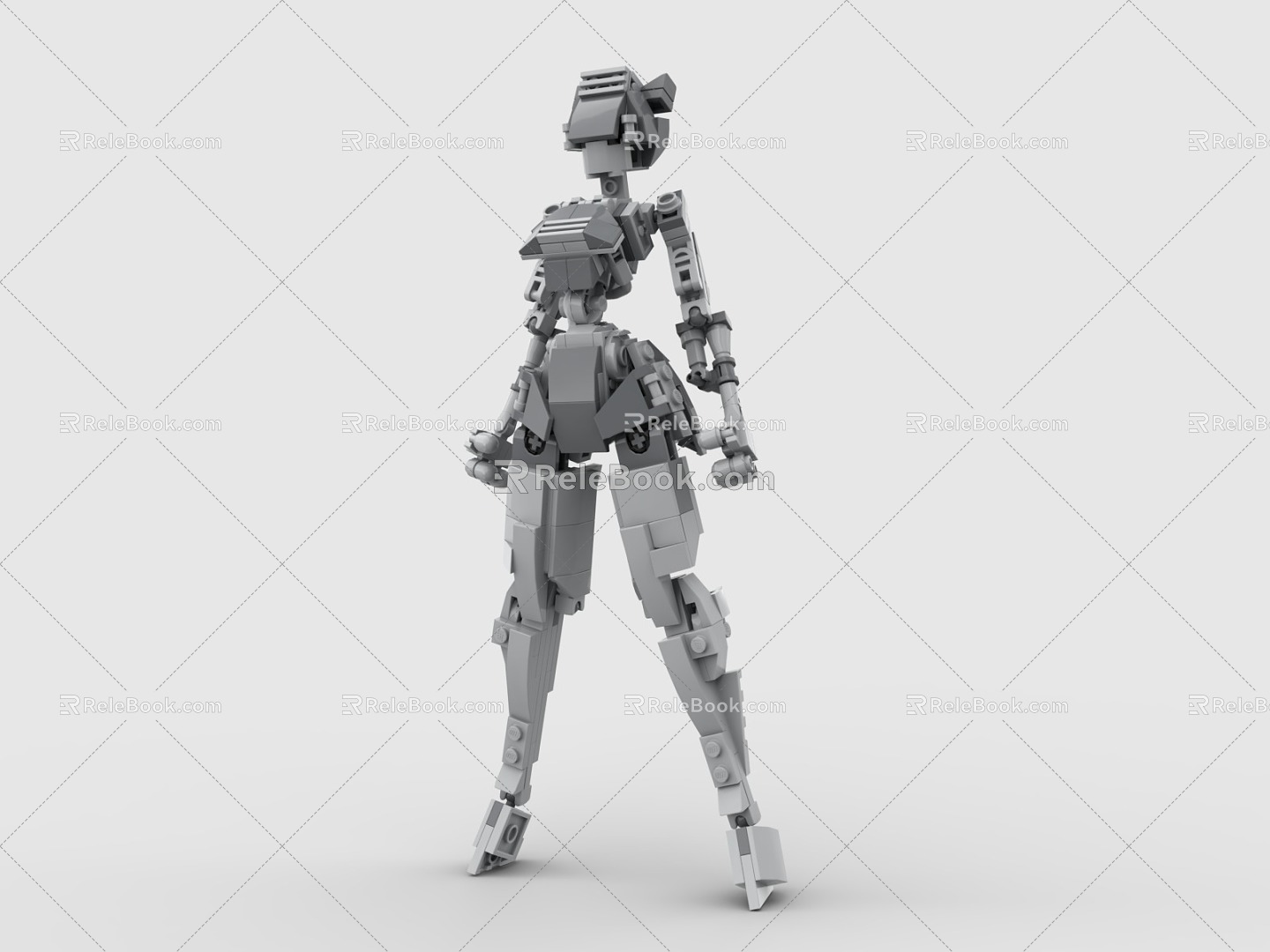 LEGO toy blocks female robot 3d model