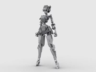 Building Blocks Humanoid Robot With Mechanical Structure And Articulated Joints Design 3d model