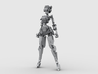 LEGO toy blocks female robot 3d model