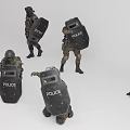 Game Movie Characters In Tactical Gear With Police Shields And Various Poses