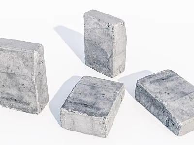 Durable Gray Concrete Blocks Essential for Road Infrastructure Construction 3d model