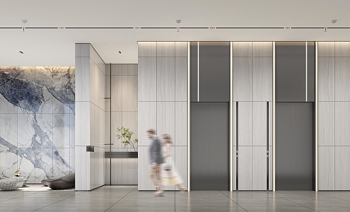 Elevator Hall, First Floor Lobby, Modern Elevator Hall 3d model