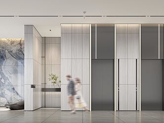 Elevator Hall, First Floor Lobby, Modern Elevator Hall 3d model